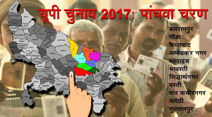 fifth phase polling percentage 2017