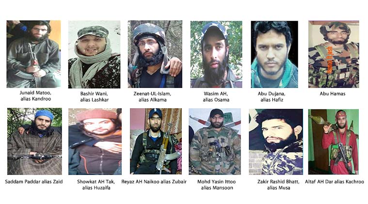most wanted terrorists in kashmir