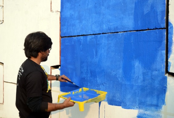 Shaheed path walls starting on colorthan painted in lucknow-10