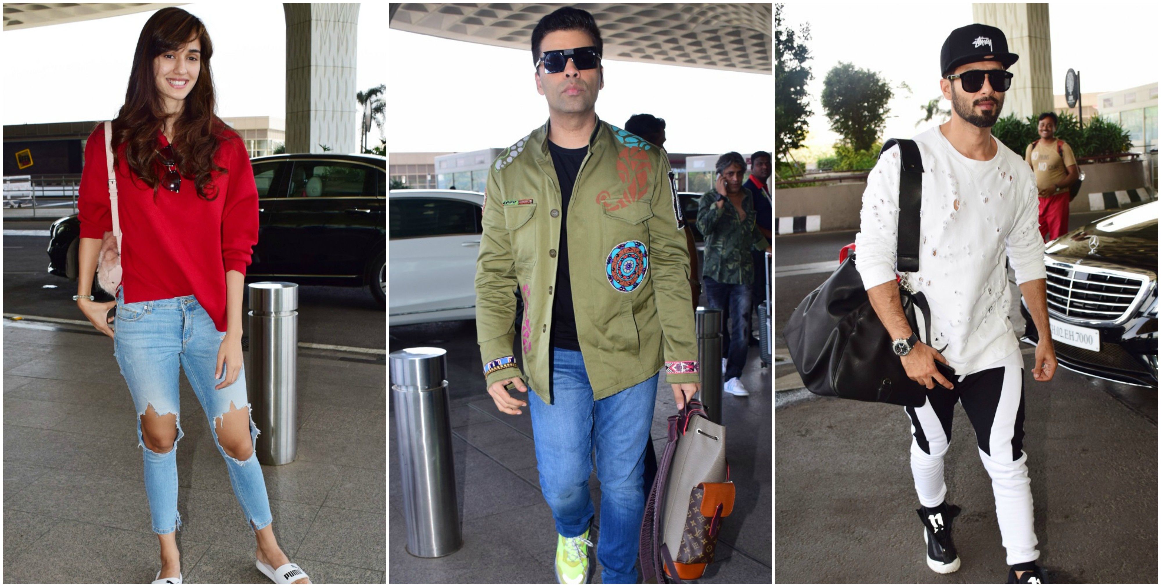 bollywood star spotted at mumbai airport like disha patani karan johar.