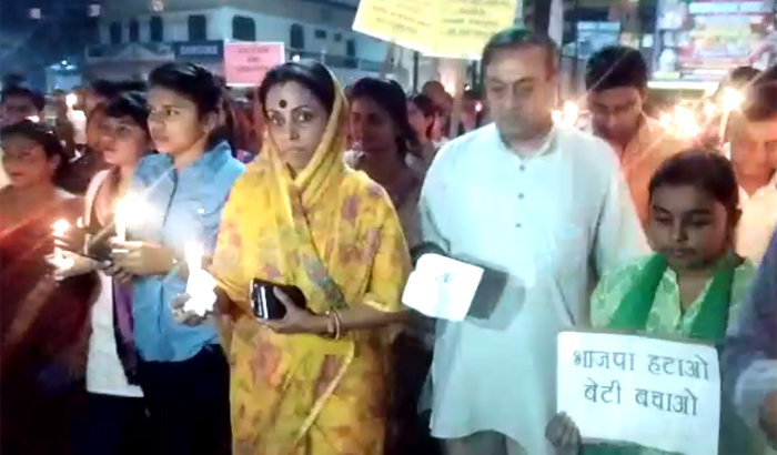 Congress launched candle march against Unnao Kathua rape