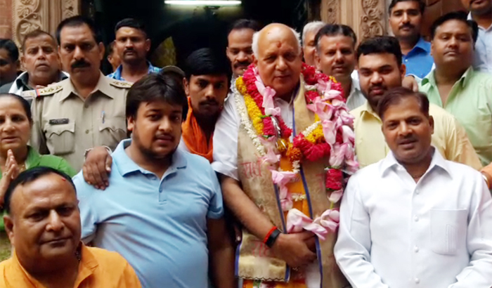 BJP Surya pratap shahi reached vrindavan mathura