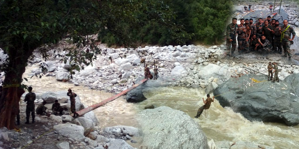 Army rescued 41 families stranded in flood-rathgaon of Chamoli Uttarakhand
